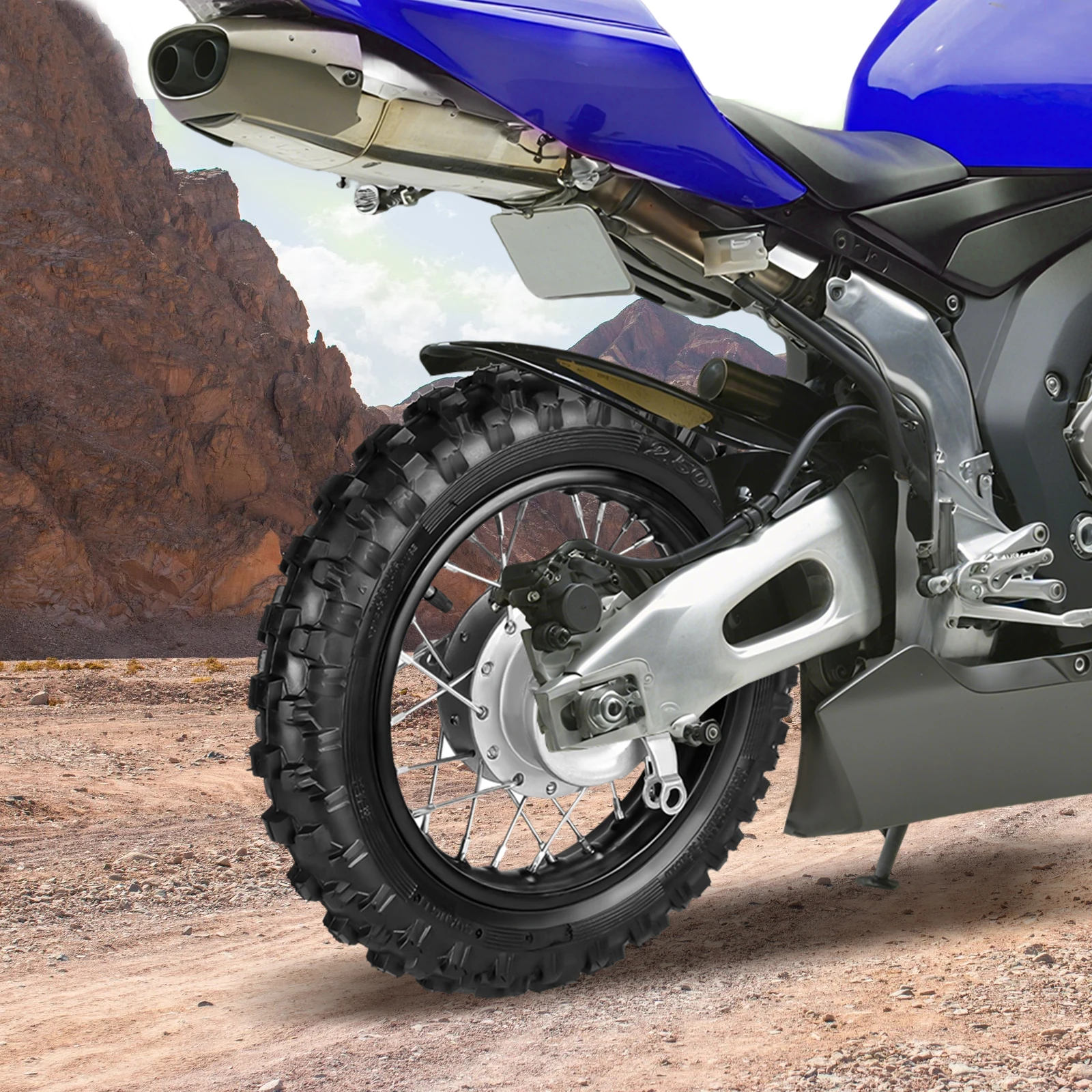 

10-дюймовый надувной обод заднего колеса в сборе для грязевого велосипеда CRF50 DRZ70 PW50 TTR50 50cc 70cc 90cc 110cc