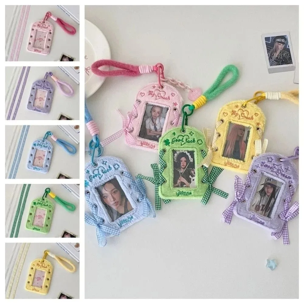 

Korean Photocard Holder Sweet Ribbon Hanging Decoration Idol Card Display Protector Korean Style Idol Photo Picture Card
