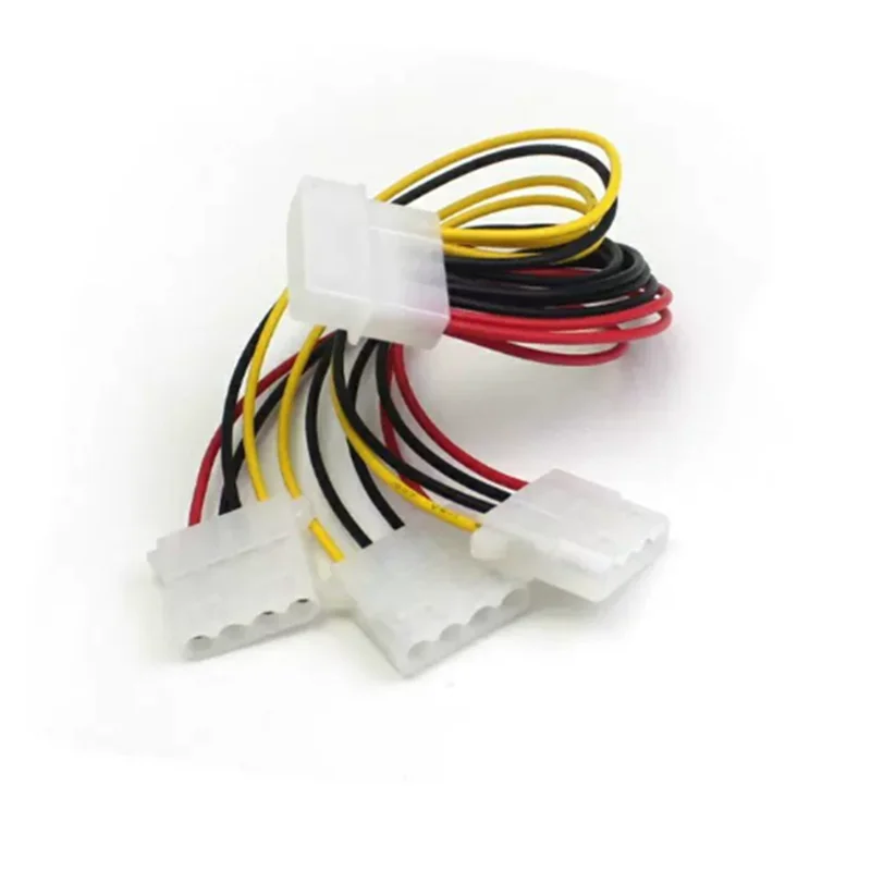 0.2m Best Price 4-pin IDE Power Cord HY1578 4-pin Molex Male to 3-port Molex IDE Female Power Splitter Adapter Cable