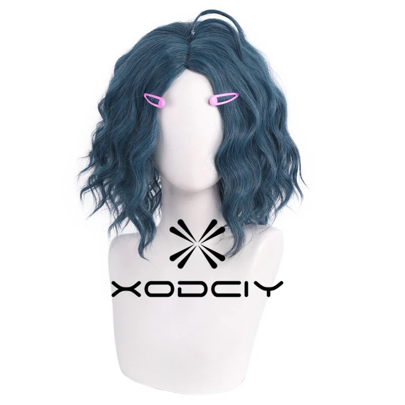 Krótka, kręcona peruka do cosplay Włosy syntetyczne Halloween Anime Kostium kreskówkowy Peruka imprezowa ze spinką do włosów