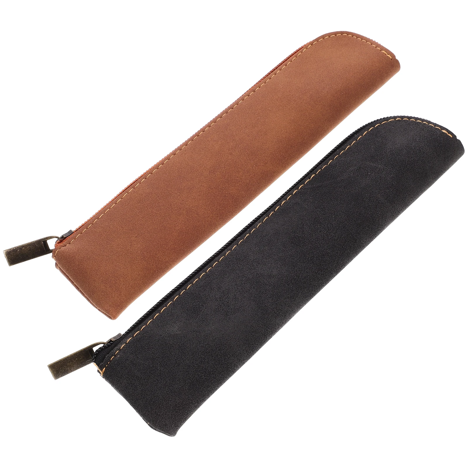 

2pcs Pouch Pu Material Pencil Bag For Small Aesthetic Stationery Organizer Travel Case Kawaii Pencil Case