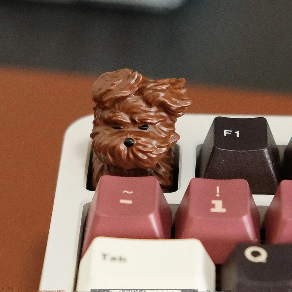 Lindo cachorro Keycap personalizado Schnauzer resina teclado tapa Cherry MX ESC hecho a mano Anime Artisan KeyCap para teclado mecánico regalo