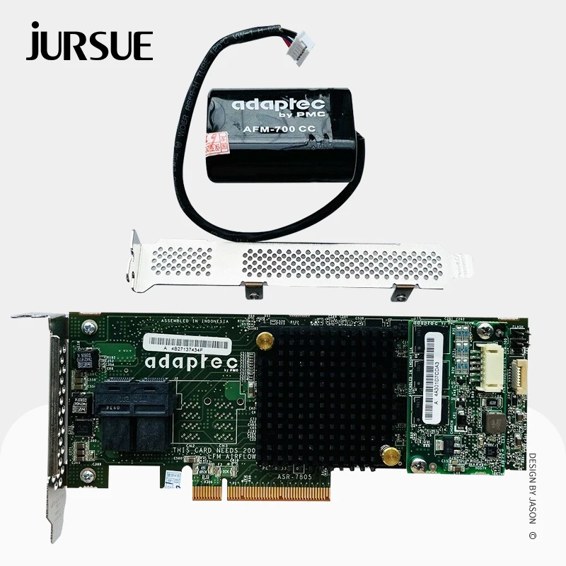 

Adaptec ASR-7805 RAID Controller Card 6Gbps Controller Card 1GB Cache PCIe Expander Card Adapter + BBU + SFF-8643 SATA Cables