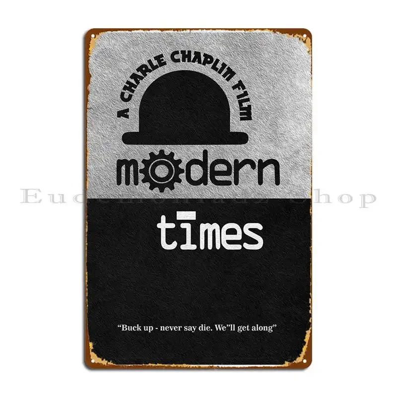 Modern Times Poster Metallschild Wanddekoration Wandkunst Eisen Kino Rostiges Blechschild Poster