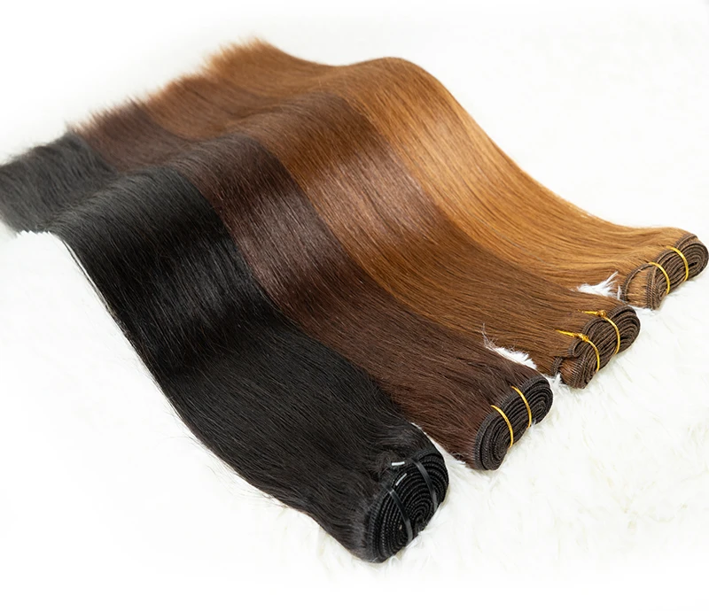 Shinehair-Extensions de Cheveux Humains Vierges Lisses pour Femme, Mèches 100% Naturelles, Tressage, Document Piano