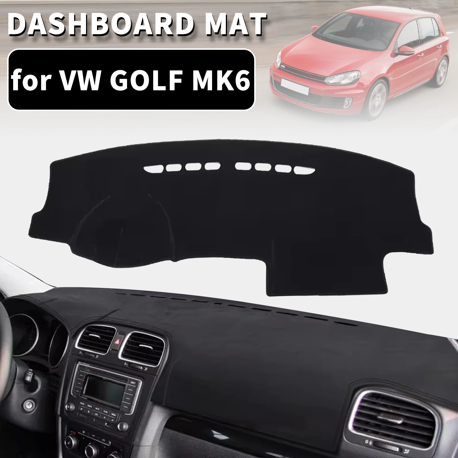 for VW Golf 6 2009-2012 2013 MK6 ​​Dashboard Cover Sun Shade Protector  Dashmat Anti-Glare UV Block Carpet Mat Dash Mat