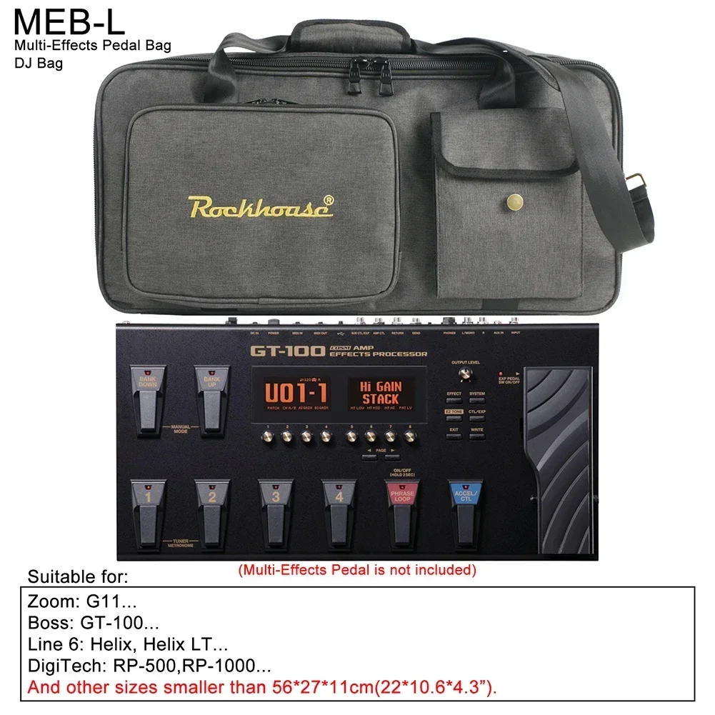 

Compact Pedal Bag Guitar Pedalboard Bag Music Transport 36*23*14cm Compact Musician Storage Solution Storage Bag Easy Transport