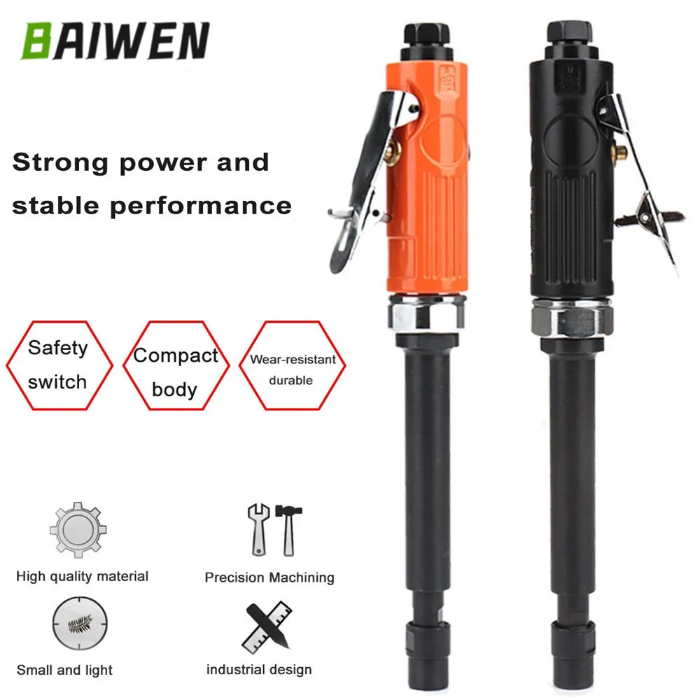 Amoladora neumática extendida de 22000RPM, herramienta de grabado de molino de molienda recta, máquina de tallado de aire de 1/4 \