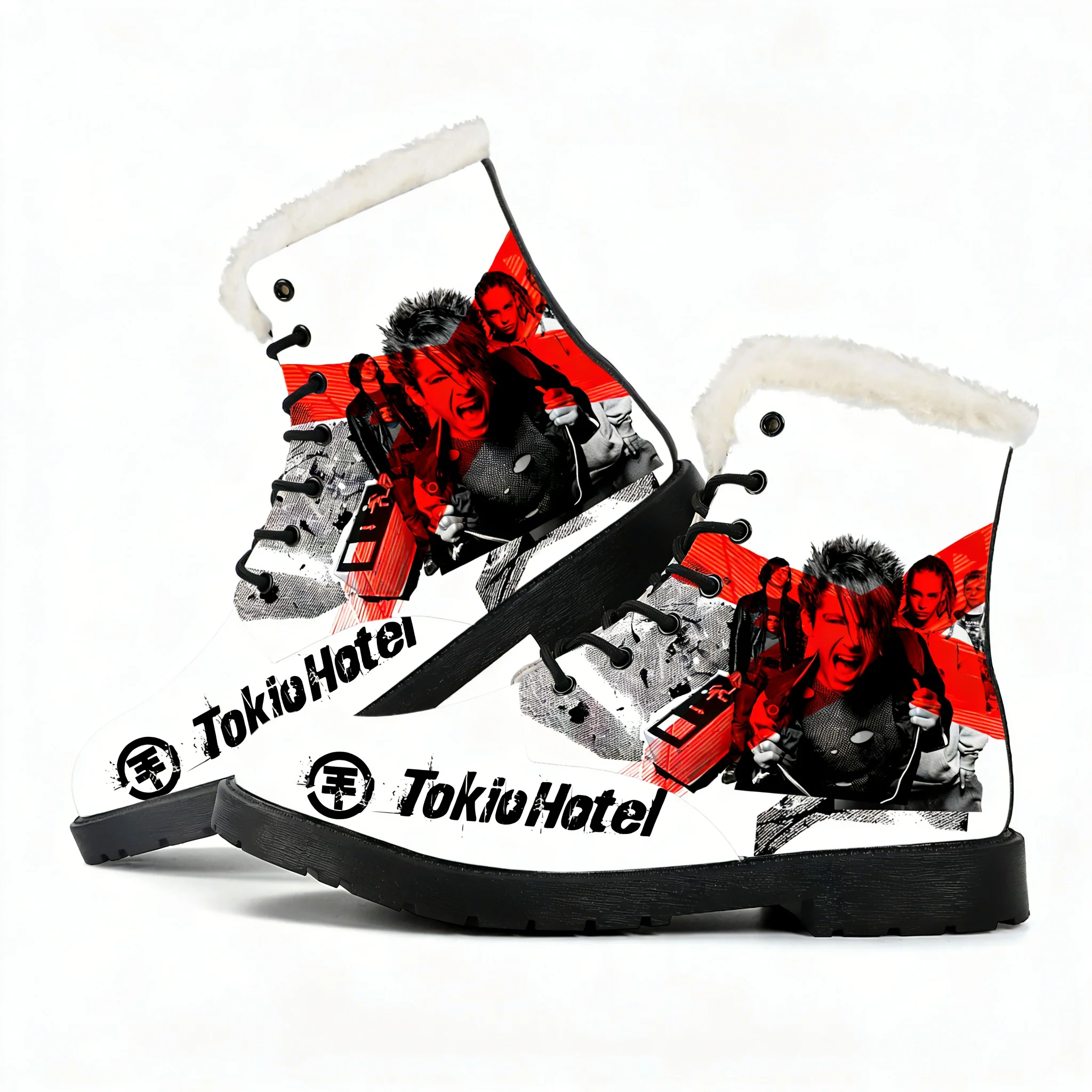 

Tokio Hotel Plush Boots Germany Rock Band Mens Womens Teenager Shoes Casual Boot Warm Light High Quality Couple Customize Shoe