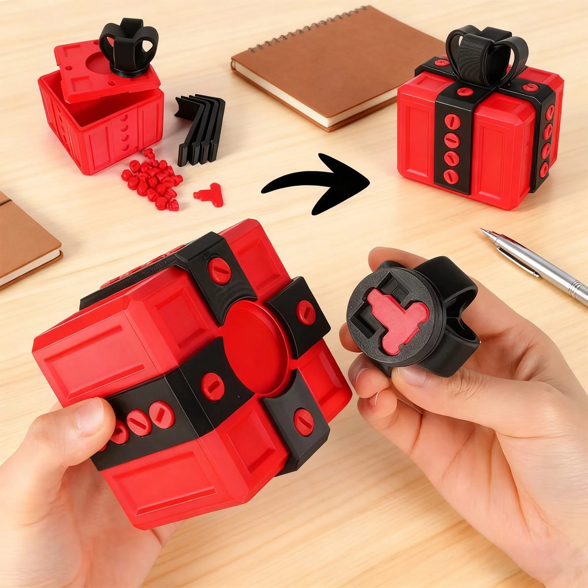 Annoying Gift Box with Screws Large Annoying Gift Boxes Prank Screw Box 3D Printed Figurines & Miniatures Card Container Gift image 3