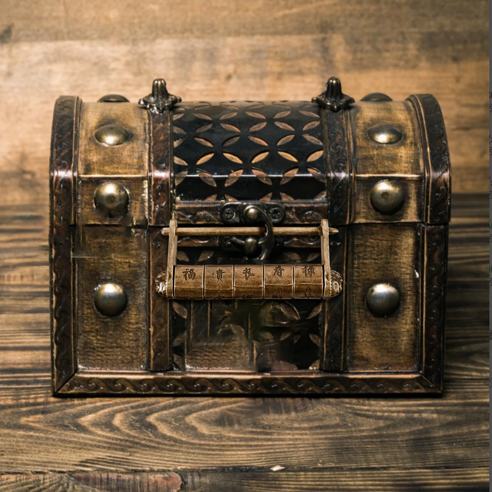 

Combination Lock Portable Zinc Alloy Retro Small Lock for Drawer Jewelry Box Cabinet Vintage Chinese Style Password