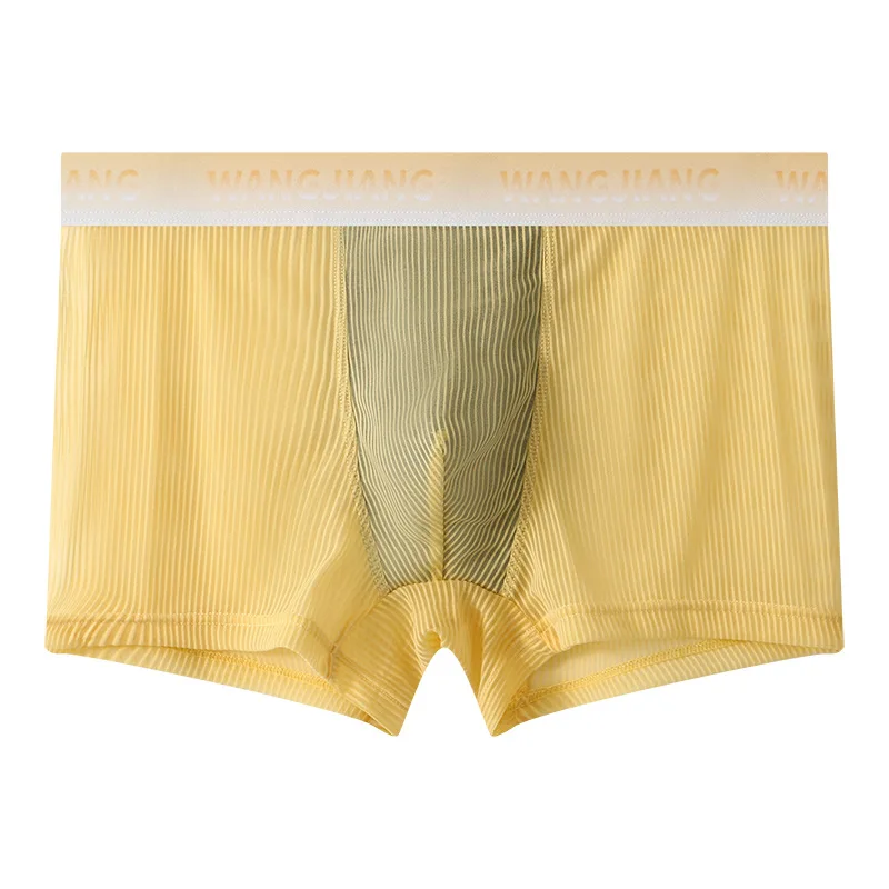 Quick-dry Striped Gradient Boxer Shorts for Men Mesh and Graphene Underwear