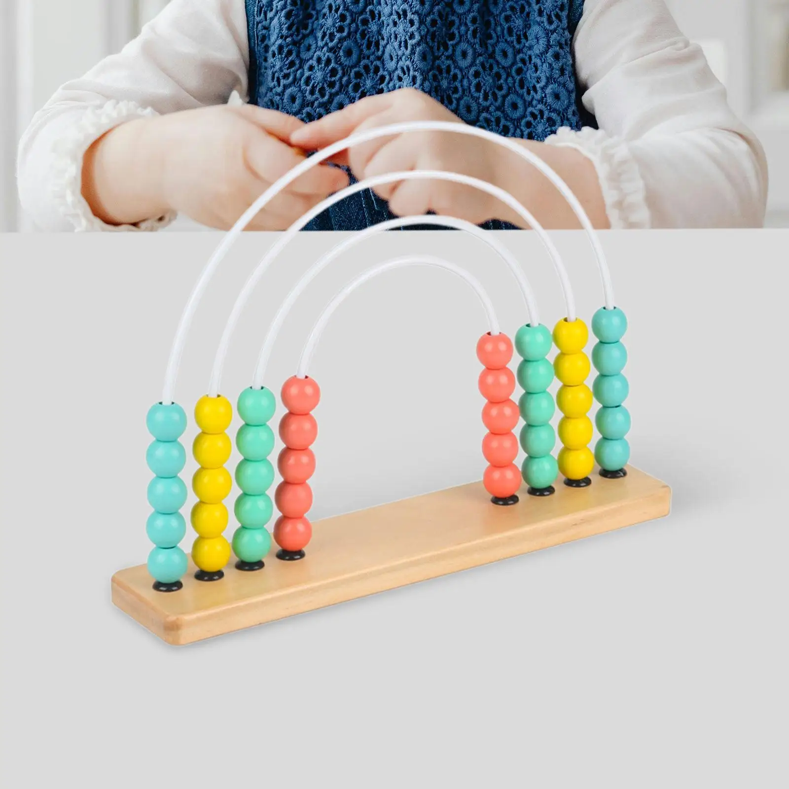 Juegos de aprendizaje de Ábaco de madera para niños, habilidades de matemáticas tempranas, educativo para decoración de guardería, decoración de habitación de niños, juguete preescolar