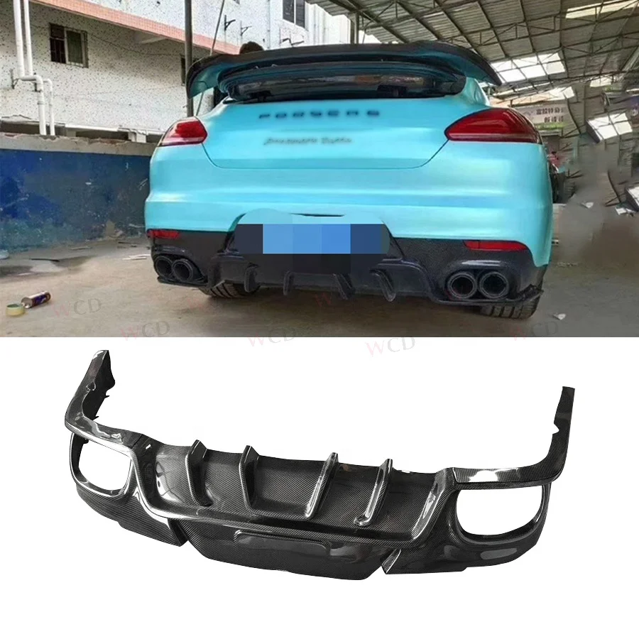 

Carbon Fiber Rear Diffuser for Porsche Panamera 970 970.2 2014-2017 Rear Bumper Lip Diffuser Spoiler Body Kit