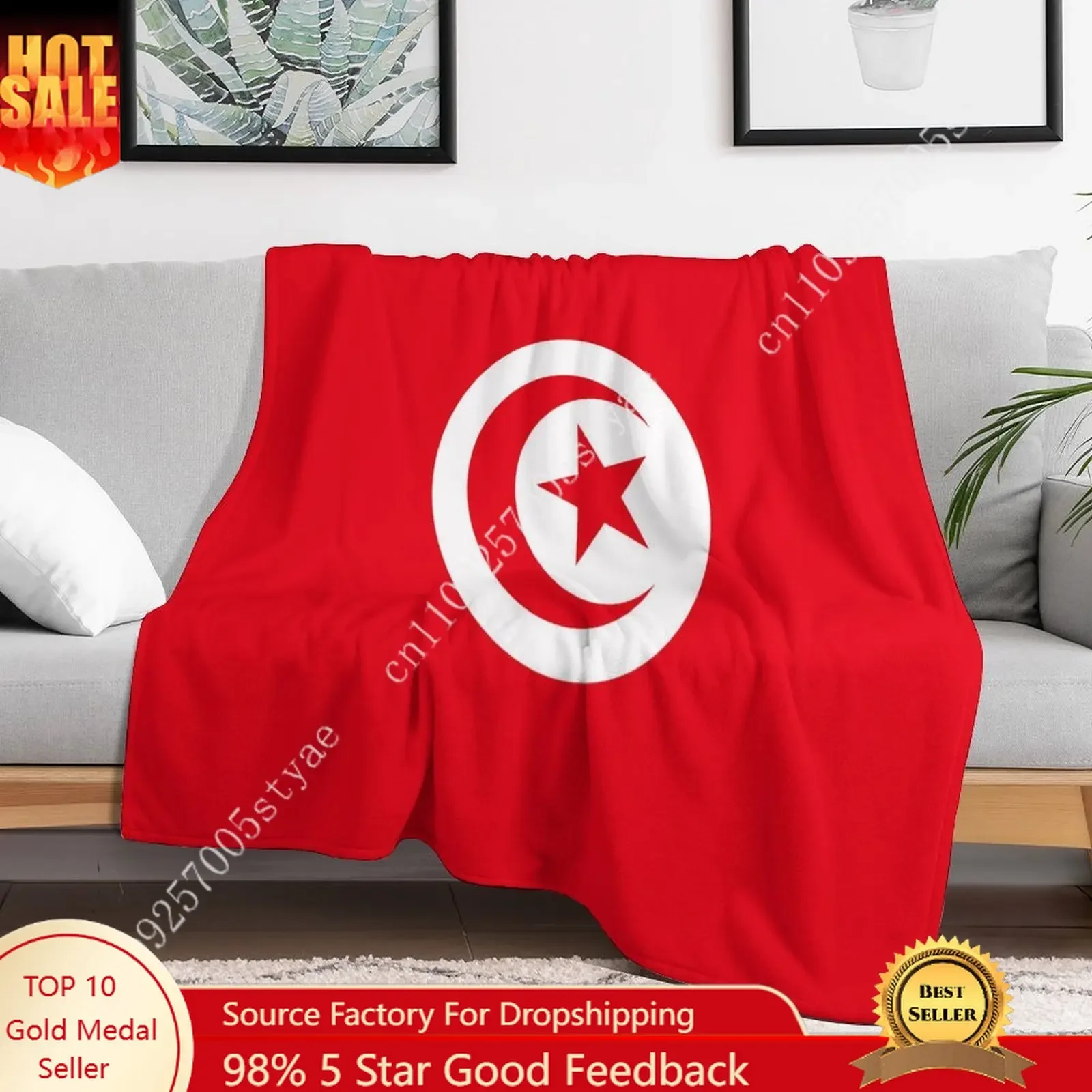 Tunisia Flag Flannel Blankets Are Soft Comfortable and Warm Perfect for Winter Naps Homes Offices Travel Camping and More