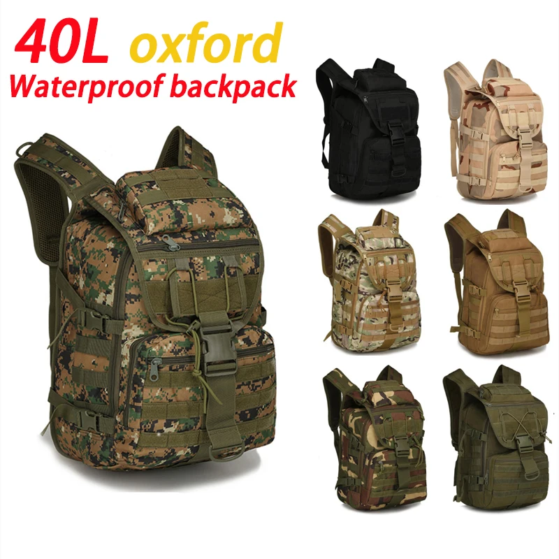 40L Outdoor Tactical Backpack High-Capacity Army Camping Hiking Camouflage Hunting Climbing Rucksack Travel Bag Backpack