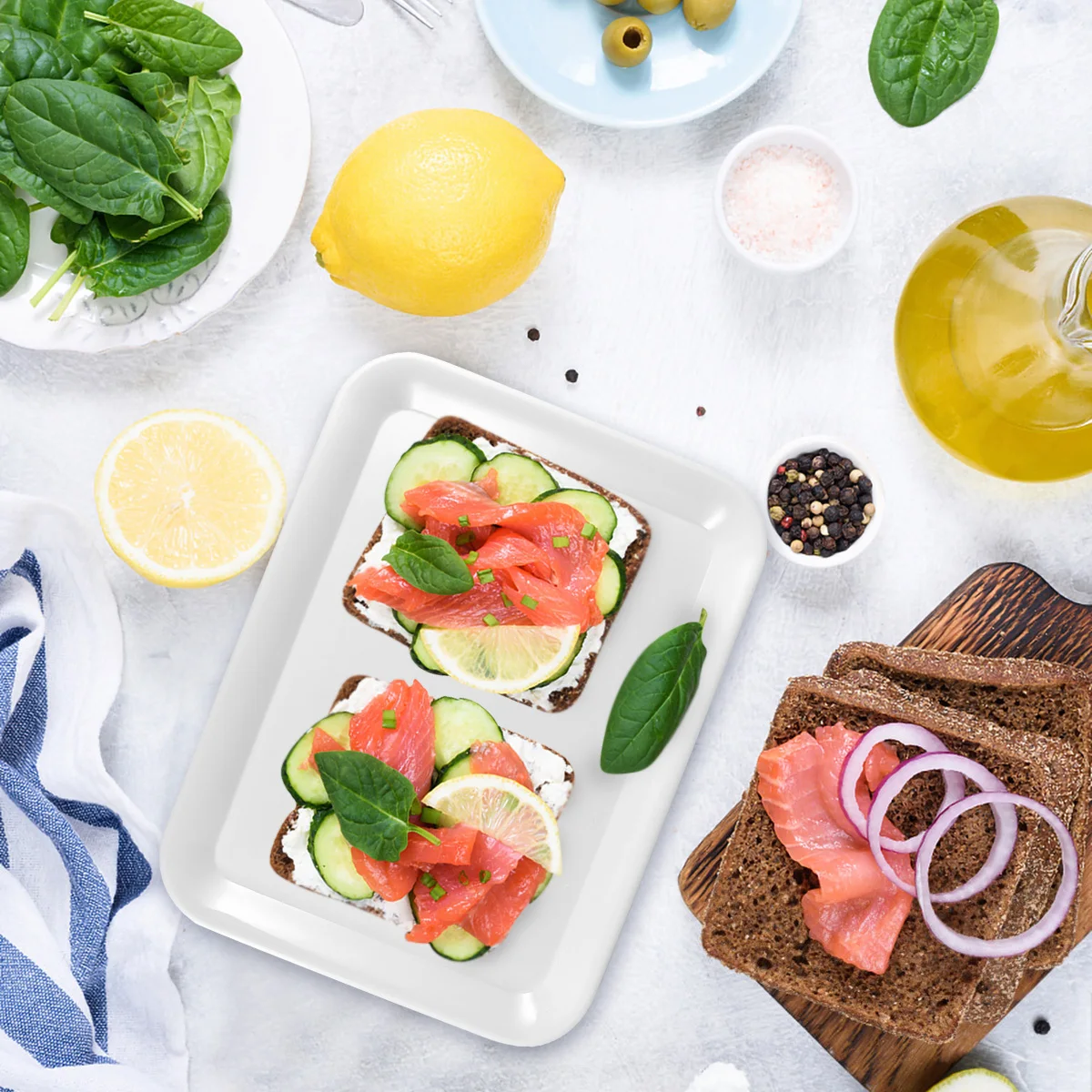 

1Pcs Rectangular Serving Tray Household Kitchen Storage Fruit Plate Cake Dessert Snack Fast Food Elegant Style Daily Use