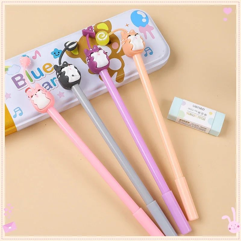 Wholesale Creative Hamster Cute Pet Neutral Pens Cute Cartoon Water Pen Student Stationery Supplies Writing Tools