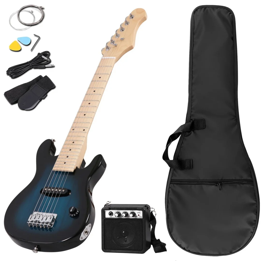 30 Inch Electric Guitar and Starter Kit for Kids w/Amp,Strings,Picks,Strap Blue