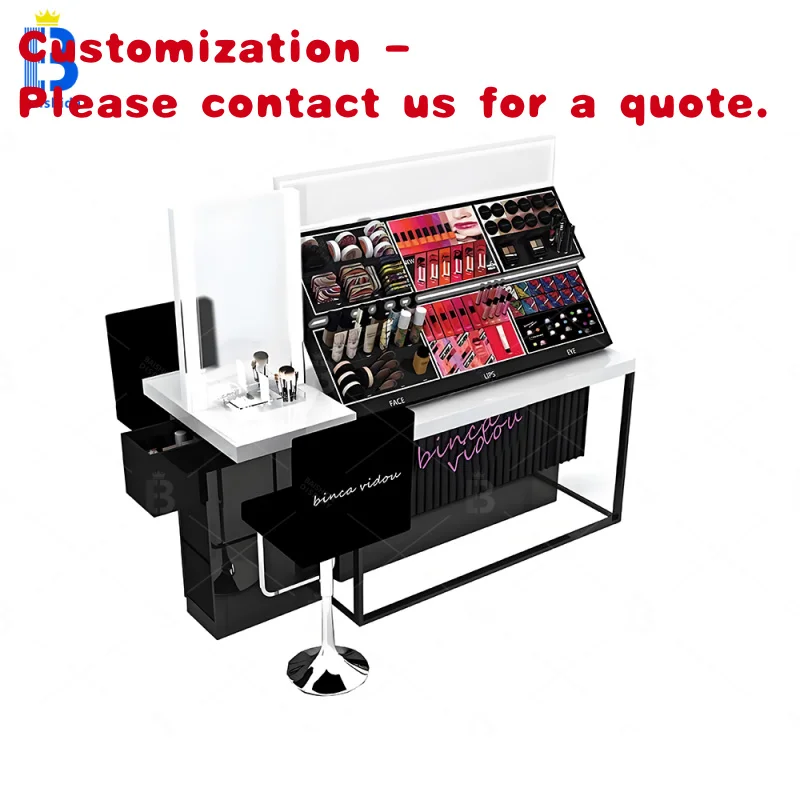 custom.High Quality Customized LED-Lit Island Unit Makeup Display Cabinet Store Display Rack Cosmetics