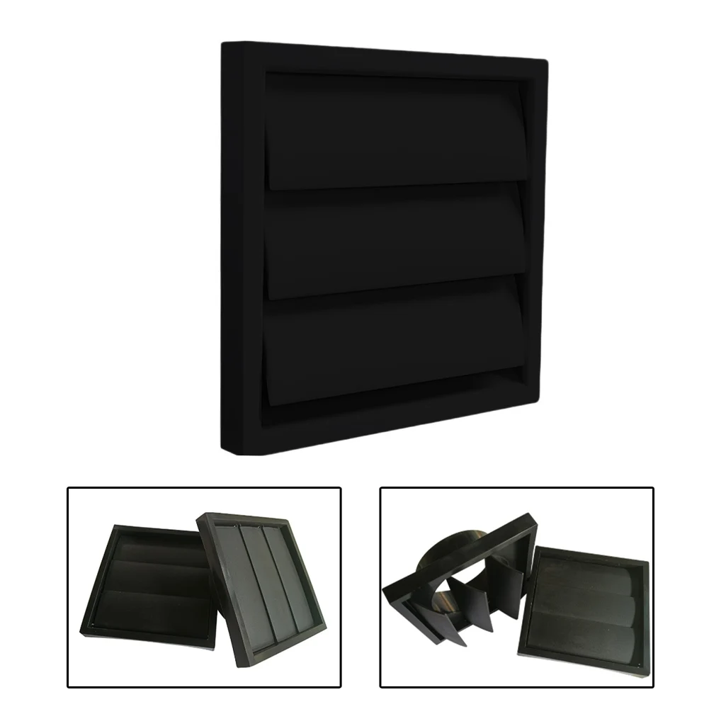 غطاء فتحة تهوية عادم أسود طويل الأمد مقاس 4 بوصات لتدفق الهواء/الخفض السريع، ومضاد للبعوض ودرع المطر مناسب للاستخدامات الخارجية المختلفة