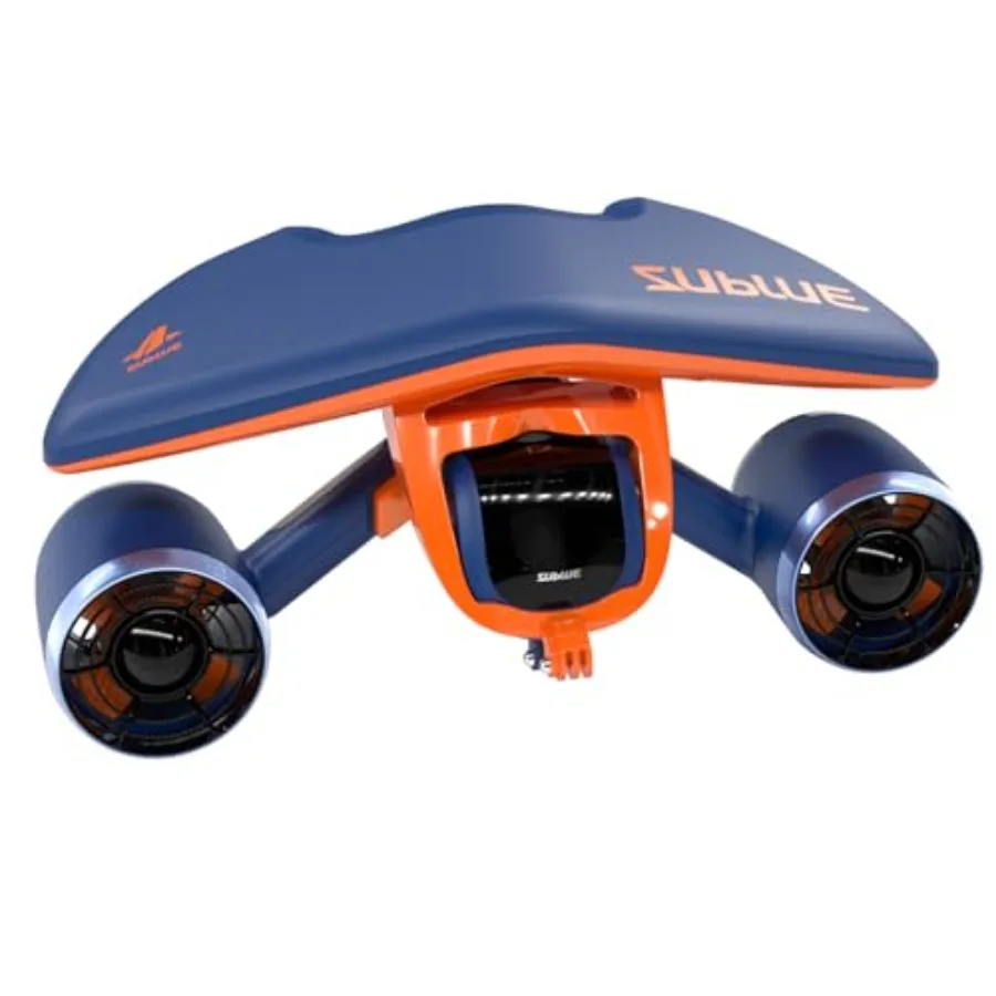 

Underwater scooter for pool diving and snorkeling, gray ABS plastic, 30-minute runtime, 22lbf thrust, 131ft waterproof, dual mo