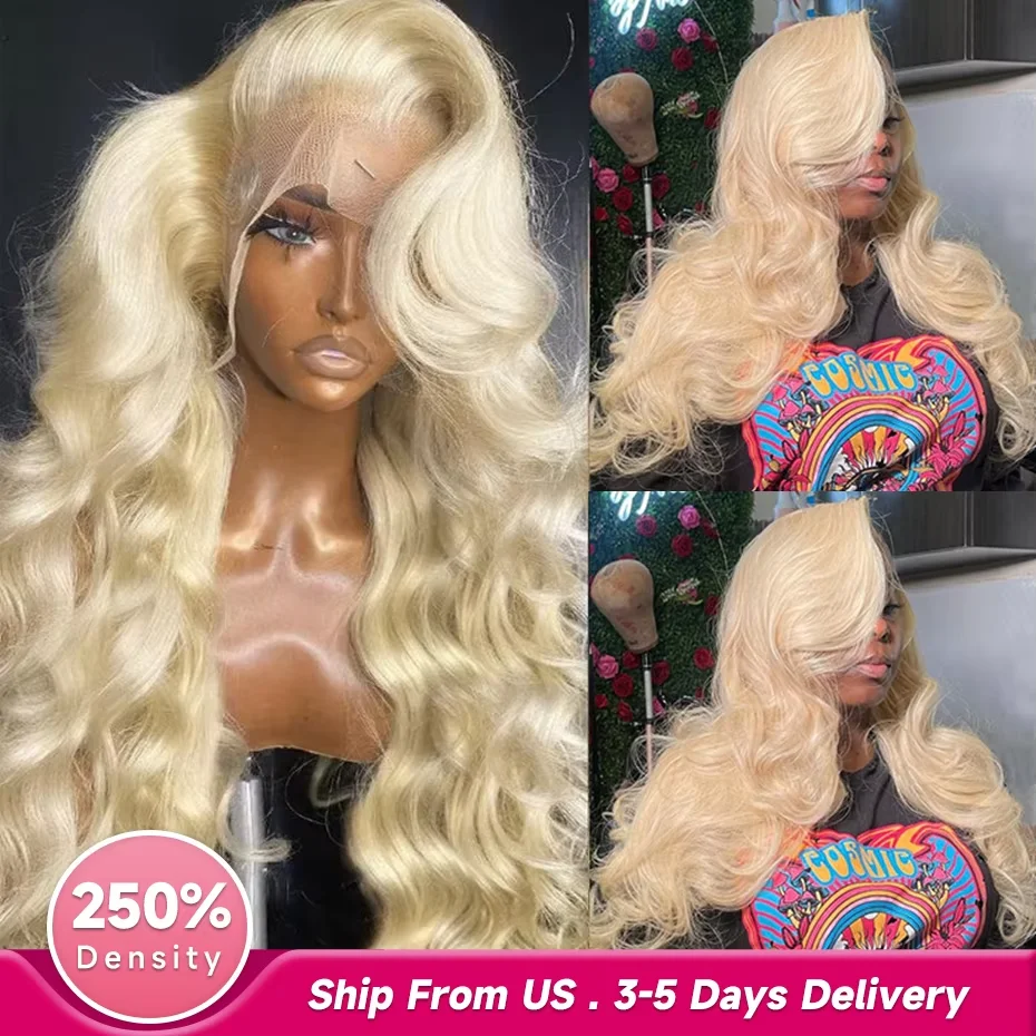 

Peruvian 40 42 inch 613 Blonde 250 Density 13x6 HD Lace Front Human Hair Wig For Women Body Wave Glueless Lace Frontal Wig