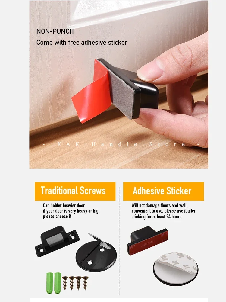 

Магнитный дверной стопор без перфоратора, скрытый дверной стопор, дверной держатель, настенная защита из цинкового сплава, ветрозащитная дверная фурнитура