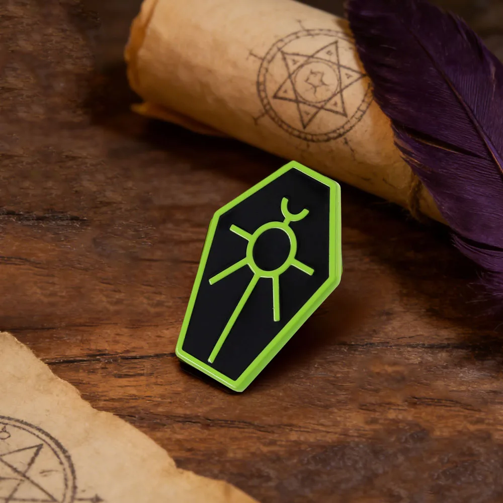 Necron-Logo Emaille-Pin Gotischer Sarg Ankh-Brosche Necrontyr-Zubehör Alien Mechanische Rasse Desktop-Strategie Gamer-Fans Geschenk – Detail 7