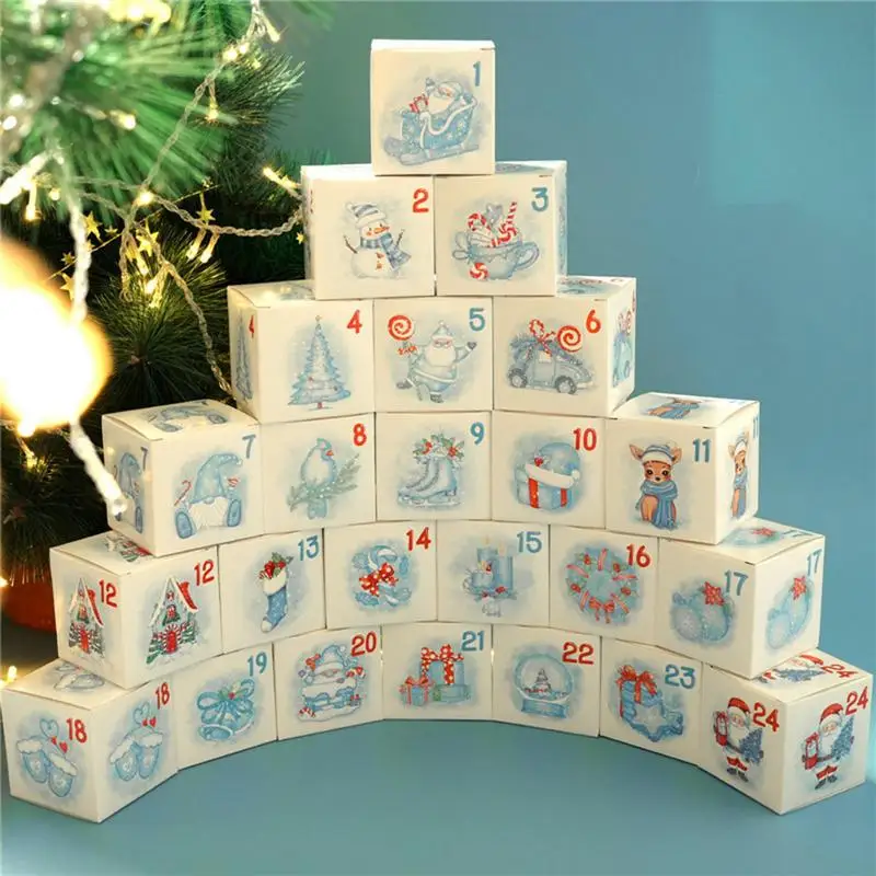 Christmas Advent Calendar Boxes 24 Days Advent Calendar Boxes Christmas Advent Countdown Treat Boxes Empty Box