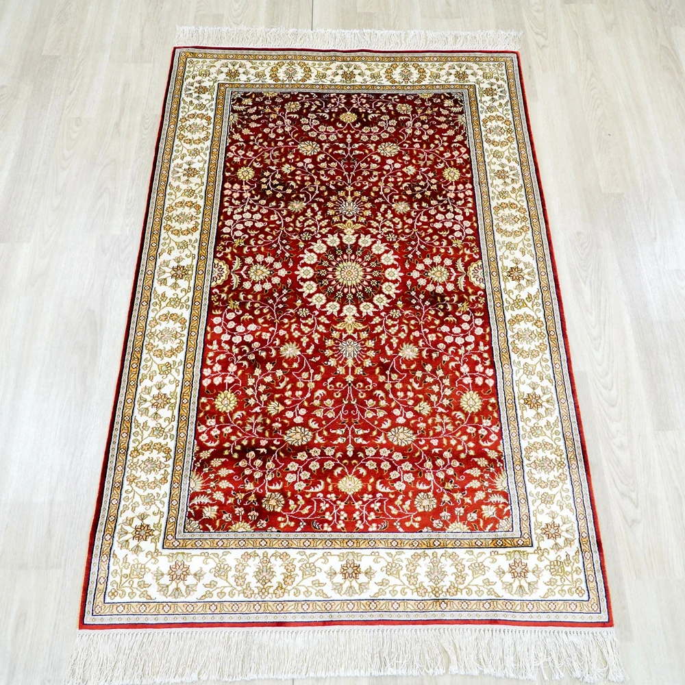 91x152cm Turkish Silk Classical Persian Carpet Hand Knotted Exquisite Oriental Rugs (LH1045B)