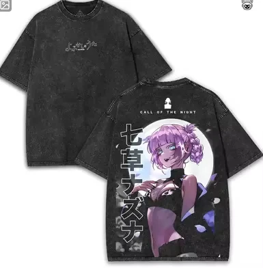 CALL OF THE NIGHT Washed T-shirt Oversized Unisex Retro Fashion Fashion Street Casual Classic Loose Streetwear Trendy Cotton tee