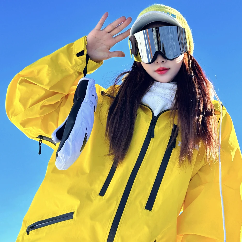 NuJune X Zachariah Women's Ski Suit Water Windproof Loose Winter Snowboarding Suit Women Snowsuit Men Baggy Set Plus Size