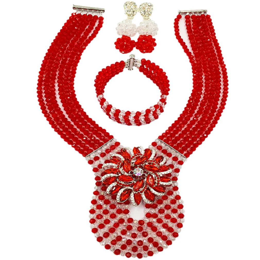 

Nigerian Jewelry bridal Necklace Crystal jewelry collection wedding Africa