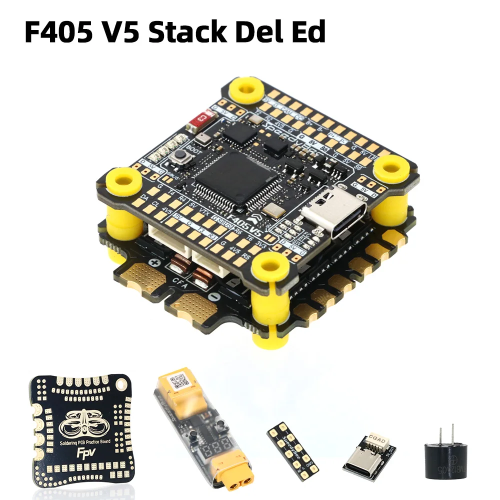 SpeedyBee F405 V5 55A Stack（Pengontrol Penerbangan Pesawat Model F405 V5 30.5×30.5mm + ESC 4-in-1 55A dengan Firmware ox32）