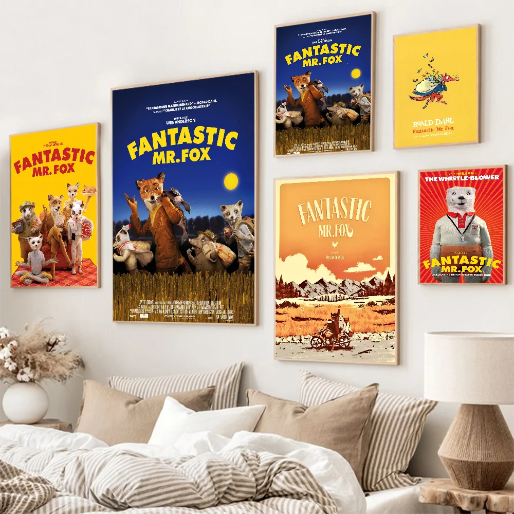 Movie The Fantastic Mr Fox DIY Sticky Poster Whitepaper Prints Posters Artwork Vintage Decorative Painting