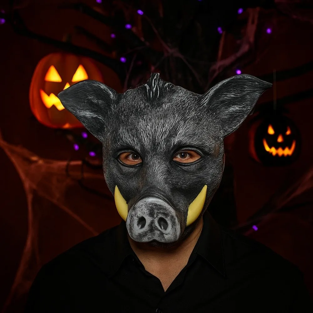 Divertido lobo Halloween máscara de hombre lobo accesorios de fiesta Cosplay Tigre EVA máscara Husky elástico Strapy Animal media cara máscara carnaval
