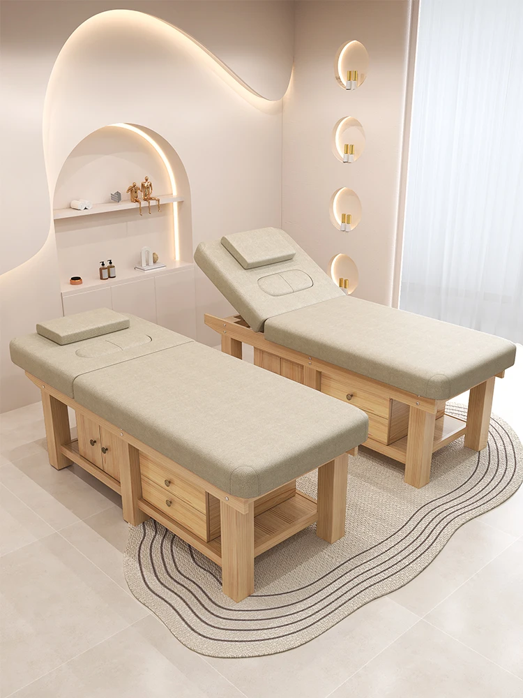 Solid wood massage, traditional Chinese medicine massage, physical therapy with chest hole, head hole embroidery,