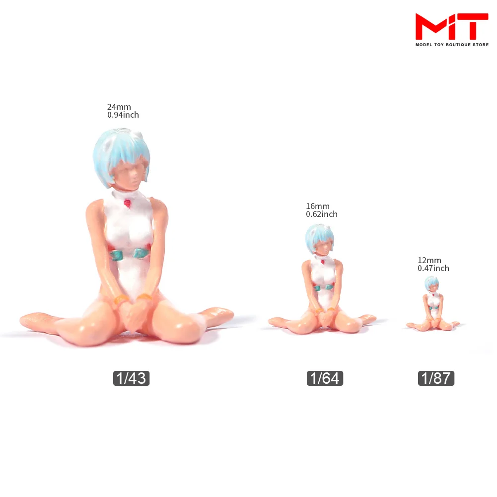 Miniatures Figurine 1/87 1/64 1/43 1/24 Anime Beauty Girl Sitting Figures Model Creative Photography Scene Props Toy