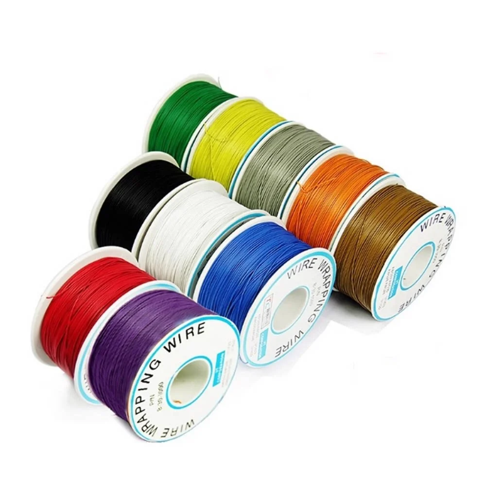 1PCS Welding Cable PCB Jumper Circuit Board 0.2mm Wire-Wrapping Electronic Hookup Wire 30AWG Cable 250m Red Black White Blue