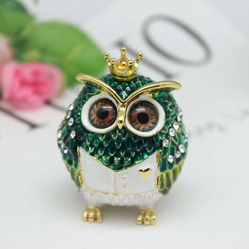

New enamel inlaid diamond crown owl Mr. creative home decoration