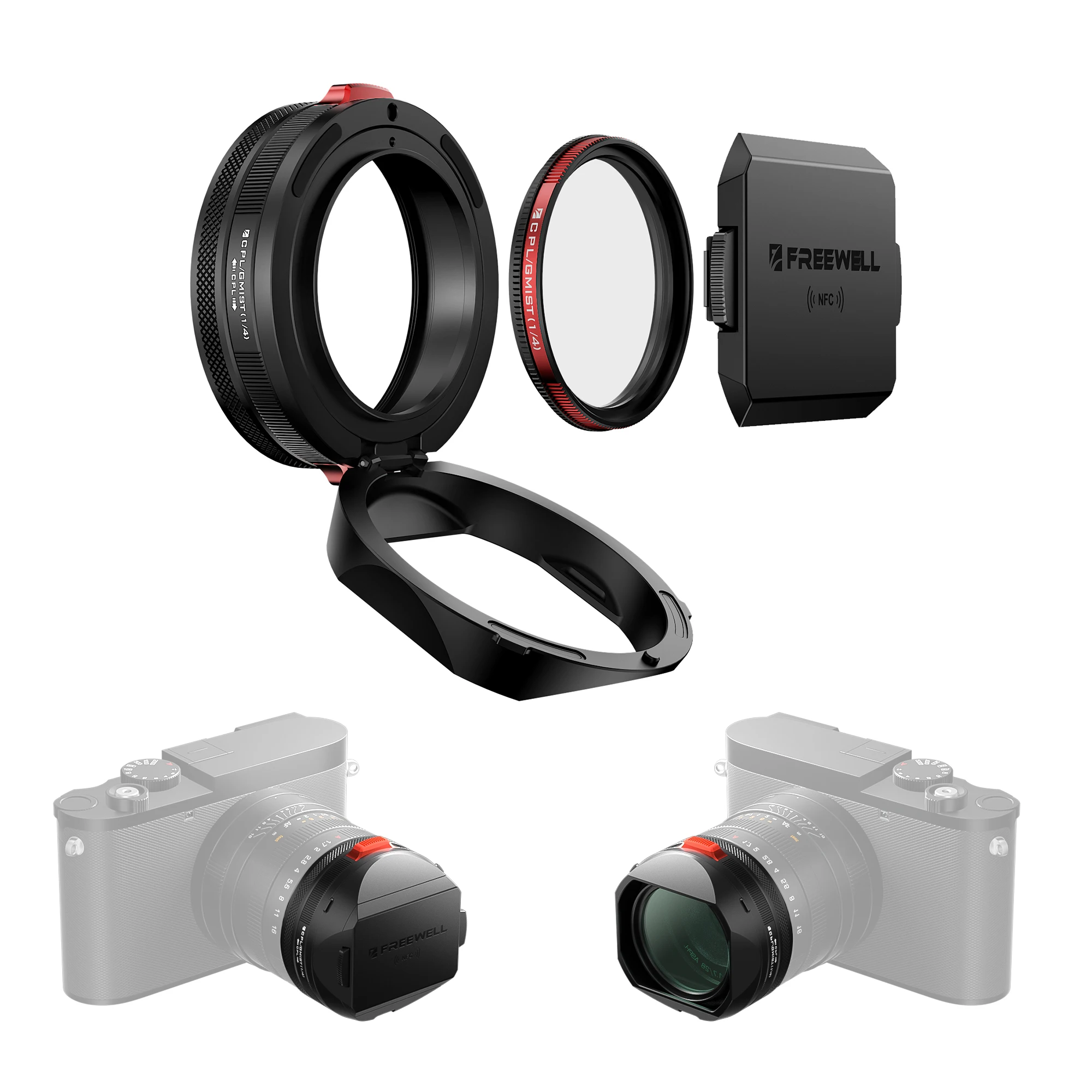 

Freewell Lens Hood Featuring CPL & Black Mist Filters Flipable Design and NFC Cap Compatibility Leica Q3 43 Cameras Accessories