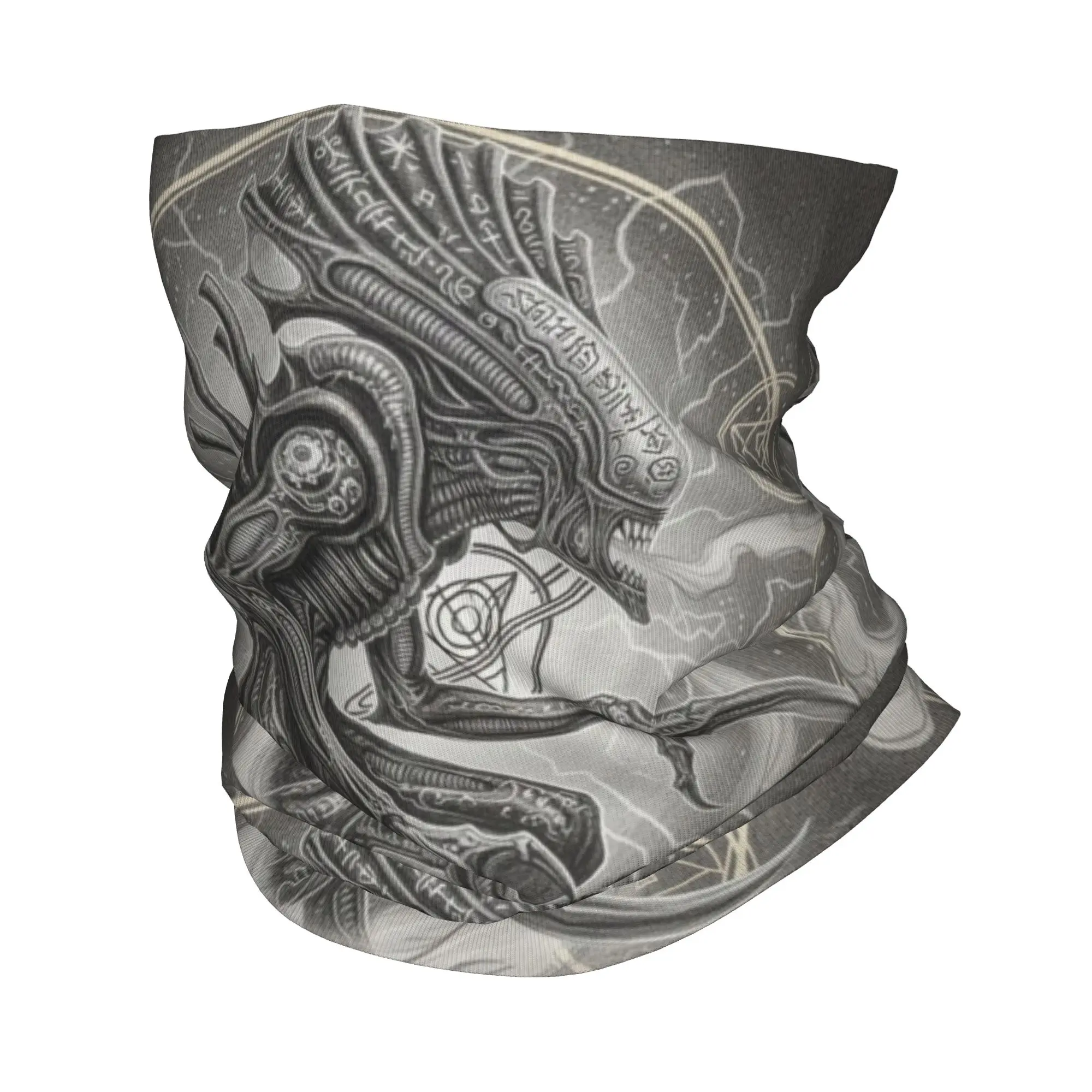 Alien Xenomorph pencil drawing classic Bandana Neck Gaiter Printed Wrap Scarf Multi-use Headband Cycling For Men Women Adult
