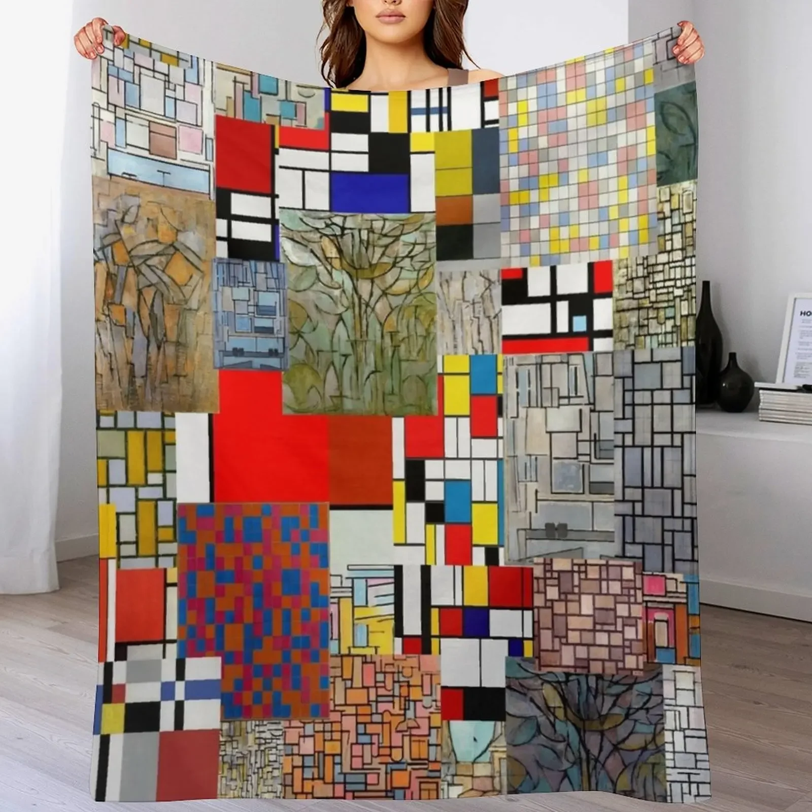 

Piet Mondrian Throw Blanket Flannels Giant Sofa cosplay anime manga Blankets