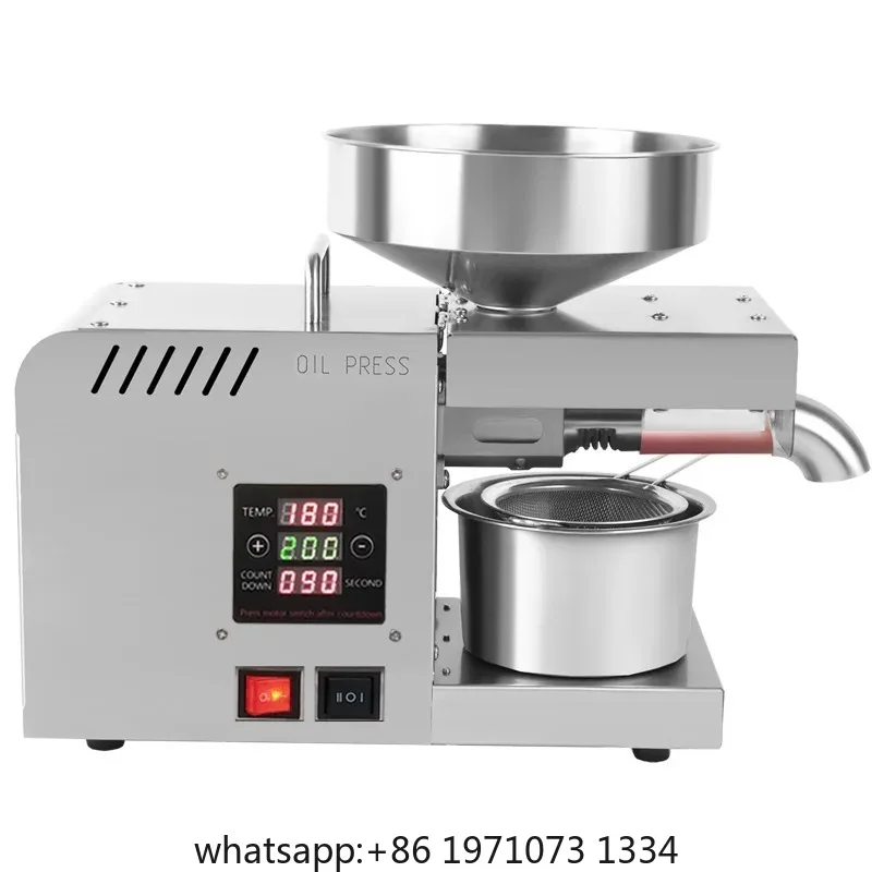 X5S 110V/220V Stainless Steel Oil Press Machine Automatic Temperature Control for Home/Commercial Use For Peanut/Sesame/Rapeseed