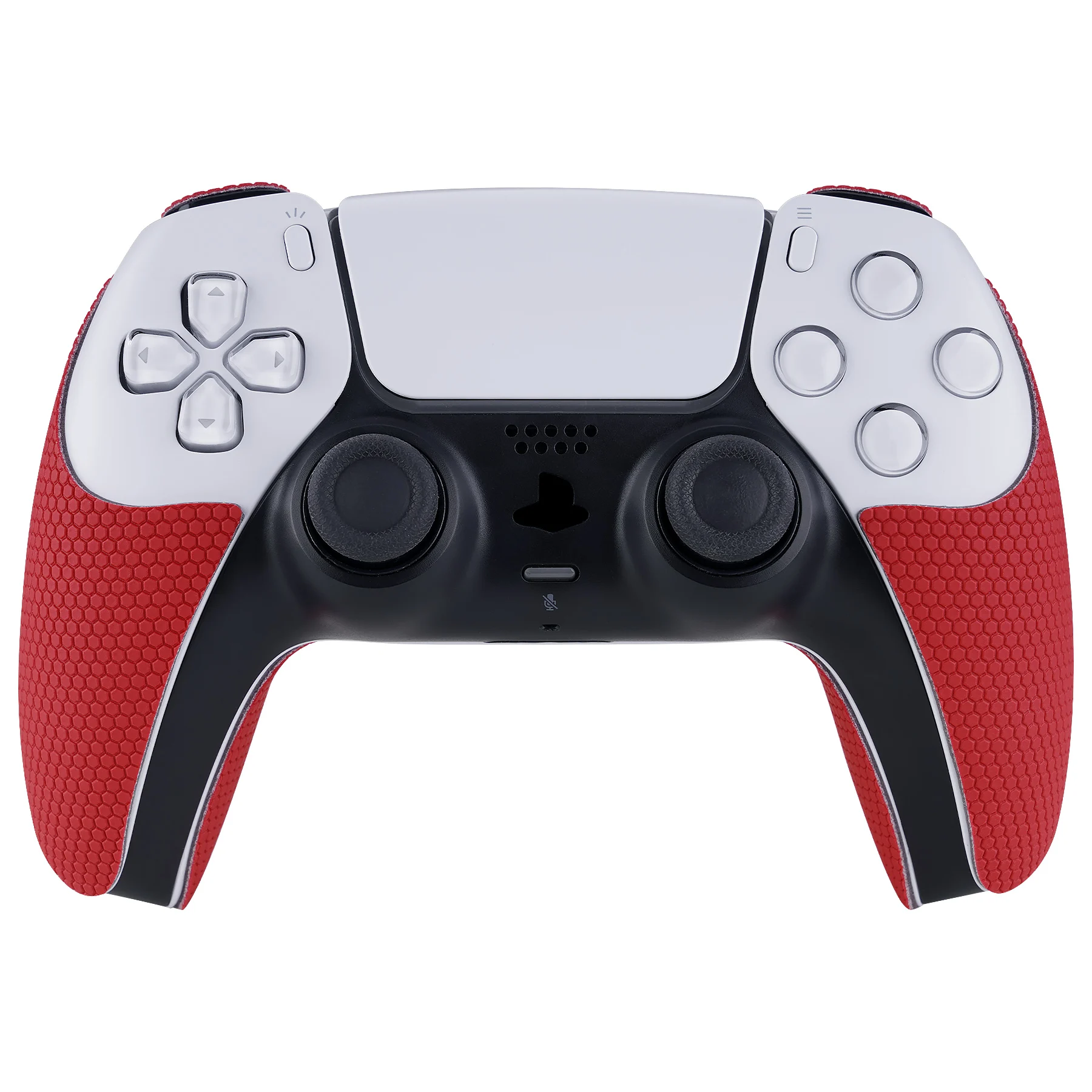 

PlayVital Armored Edition Anti-Skid Sweat-Absorbent Controller Grip for ps5, Soft Handle Rubber Pads for ps5 Controller - Red