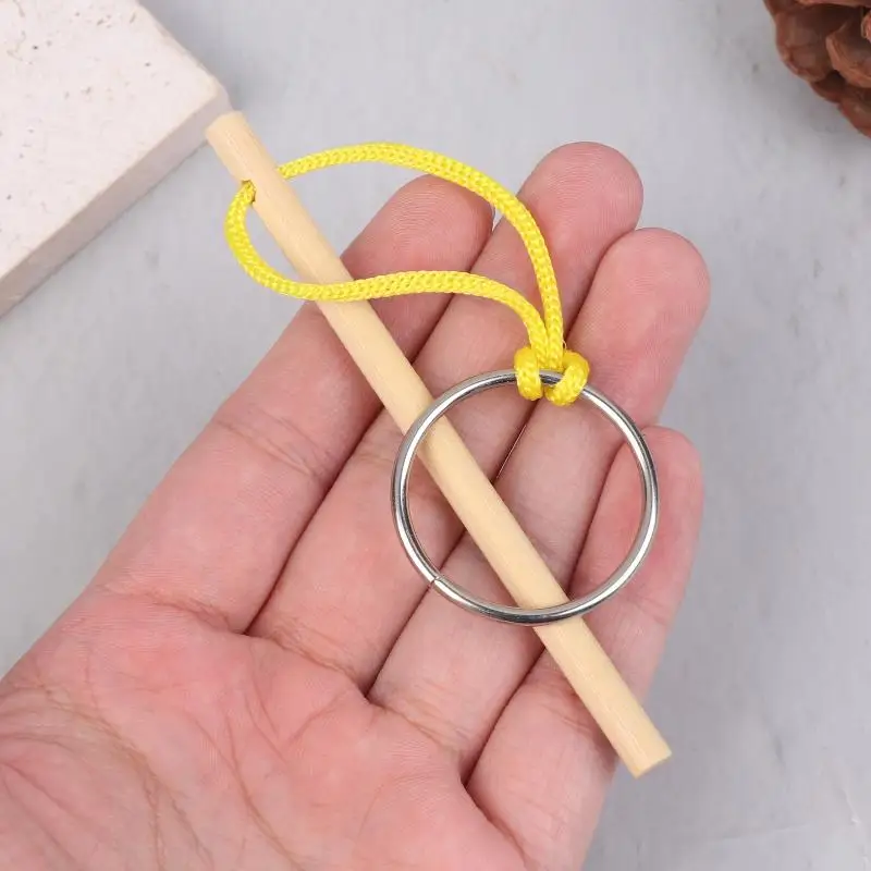 IQ Stick Brain Training Zauberstab mit Seil und Metallring, pädagogisches Puzzlespiel, kognitive Entwicklung, Gehirntrainingsspiel