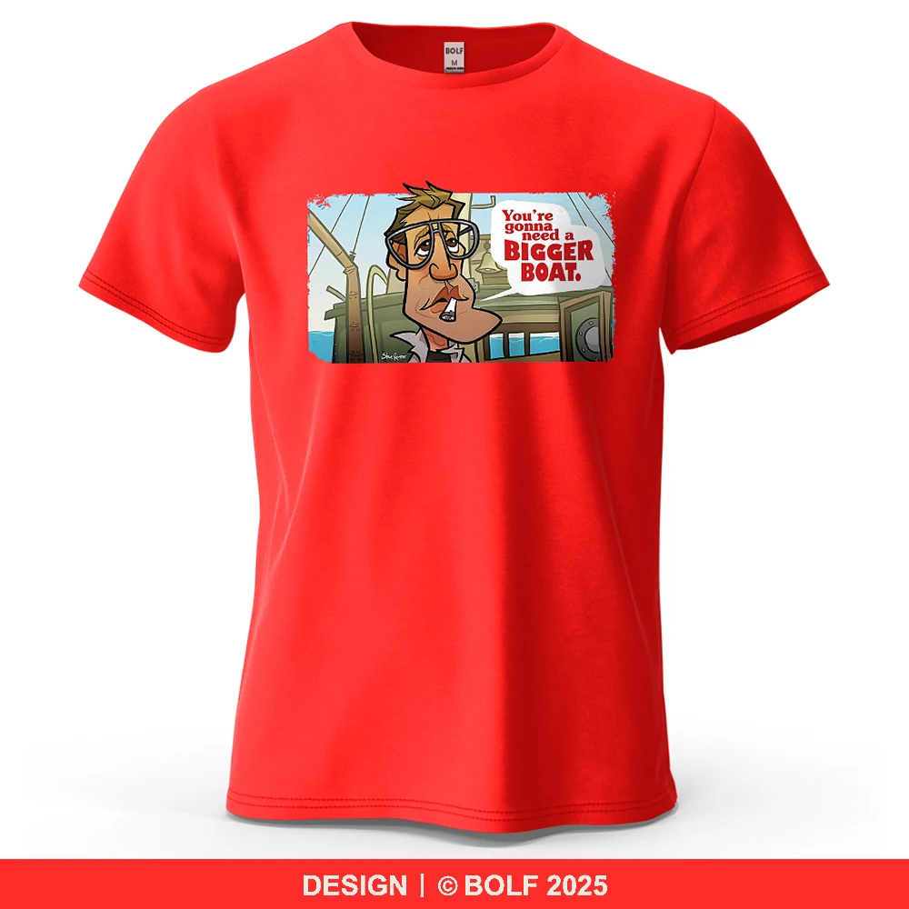 Größeres Boot Cartoon bedrucktes Herren-T-Shirt aus 100 % Baumwolle, übergroße, humorvolle Ozean-Grafik-T-Shirts für Damen, Tops, T-Shirts, Streetwear