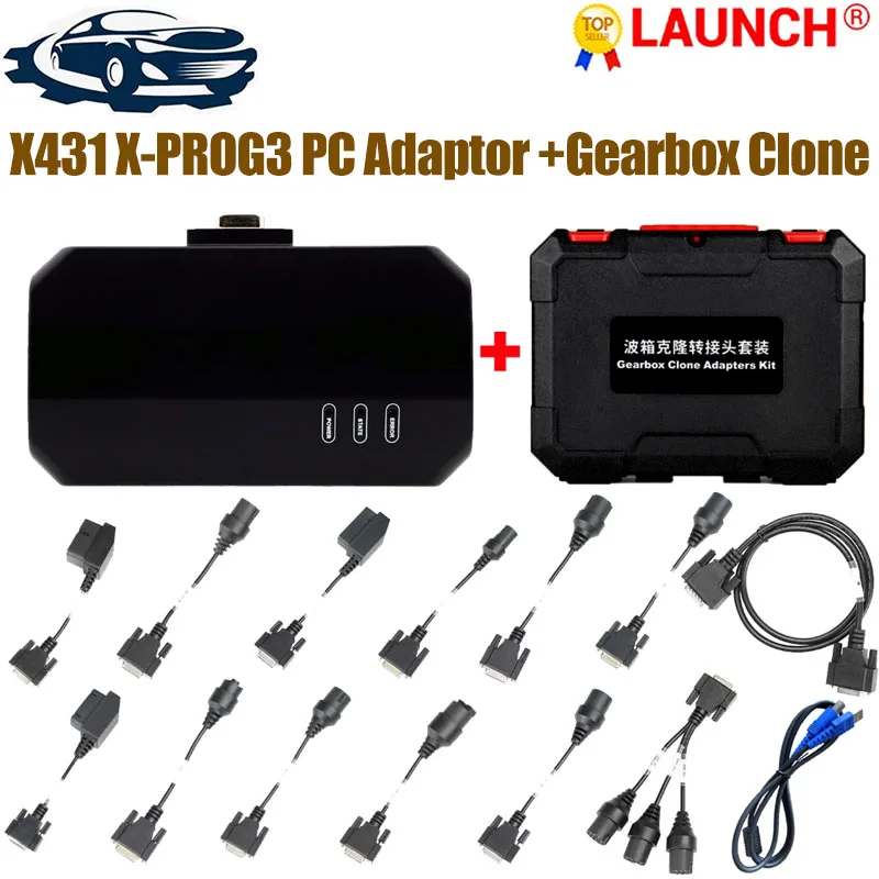 

LAUNCH X431 X-PROG3 PC Adaptor PC Tool & Gearbox Clone Connectors Package Kit for Xprog3 Xprog-3 Key programmer ECU Read Write