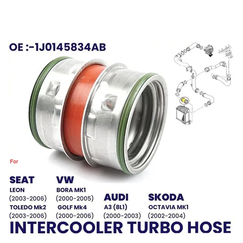 Imagen 2 del producto Tubo de manguera de presión de refuerzo de INTERCOOLER para AUDI A3 8L1 2000-2003